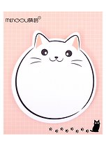 Блок бумаги самоклеящийся 30 листов, "Fat cat", в ассортименте