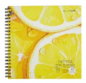 Скетчбук 190*190 40л "Сочно" 100г/м2, мел.картон, выб.лак, евроспираль 