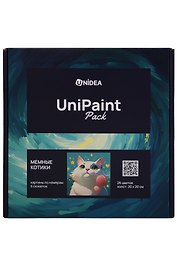 UniPaint Pack Картины по номерам 6 сюжетов "Мемные котики" (26 цветов) (20x20 см)