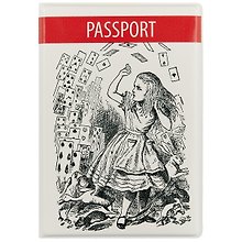 Обложка для паспорта Alice in Wonderland (Алиса с картами) (ОП2017-174)