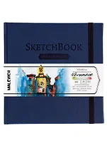 Скетчбук 145*145 40л "Veroneze" темно-синий, акварель., 200г/м2