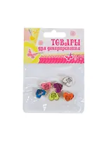 Набор бусин для декорир. Сердце с короной (830673) (9гр.) (1шт/1,8х1,8см) (микс) (упаковка)