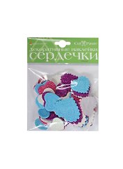 HOBBY TIME Декоративные наклейки из фоамирана сердечки, 3 вида