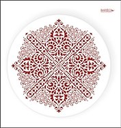Трафарет пластиковый многоразовый Розетка завиток (30х30) (Р-08)
