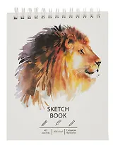 Скетчбук А6+ 125*160 40л "Царь зверей" белый офсет, 100г/м2, тв.обложка, евроспираль