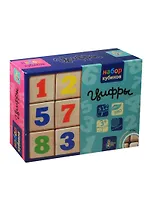 Деревянные кубики Цифры (01551) (12шт.) (цв. цифры) (с закруг. угл.) (3+) (коробка)