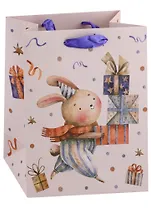 Пакет А5 23*18*10 "Заяц с подарками" дет., бум.мат.ламинат 