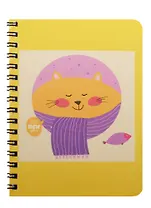 Записная книжка А6 80л кл. "Котик в шарфике" спираль, Kairui