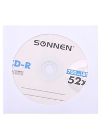 Диск CD-R 700Mb 52x, 1 штука, Sonnen