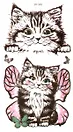 Тату "Котики ч/б" (2 вида) (6х10,5см)