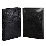Ежедневник недат. А5+ 192л 175x245 "Аллигатор" чёрный, иск.кожа, тв.переплёт, поролон, офсет, ляссе, мет.уголки, подар.карт.коробка с ПВХ-крышкой
