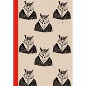 Скетчбук А5, 80л. Модные филины 7БЦ матовая лам., сшитый блок, бумага черная,тонир.