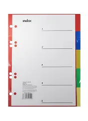 Разделитель А5 пластик, 05цв., INDEX