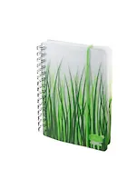 Записная книжка А6 80л кл. "Stila Nature Трава" спираль, прозр.пластик.обл., резинка, stila