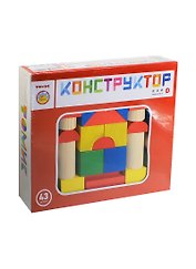 Конструктор Цветной (6678-43) (789447) (43дет.) (Томик) (дерево) (3+) (коробка)