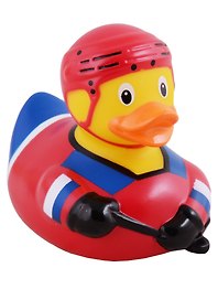 Игрушка для ванной, уточка резиновая FUNNY DUCKS "Уточка Хоккеист" (2054)