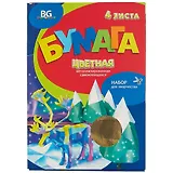 Бумага цветная 04цв 04л А4 "Северное сияние" самокл., металлиз., карт.папка