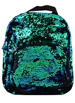 Рюкзак молодежный "Пайетки. Черный/зеленый"