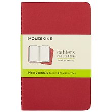 Записная книжка «Cahier Journal Pocket» А6, 32 листа, нелинованная, клюквенная, 3 штуки, Moleskine
