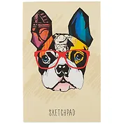 Скетчбук А5 40л "Модный пес" белый офсет, 100г/м2, склейка