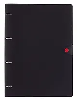 Тетрадь А4 80 листов, клетка, "Favorite Black. No 4" на кольцах, сменный блок, на кнопке