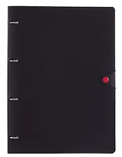 Тетрадь А4 80 листов, клетка, "Favorite Black. No 4" на кольцах, сменный блок, на кнопке