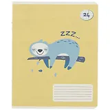 Тетрадь в клетку Academy Style, "Ленивец", 24 листа, в ассортименте