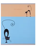 Тетрадь в клетку Unnika, "Всюду кошки (графика)", 48 листов, в ассортименте