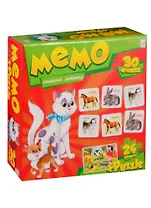 Игра Мемо (30 фишек) + ПАЗЛЫ (24 элемента). ДОМАШНИЕ ЛЮБИМЦЫ (Арт. МП-0366) другой стандарт