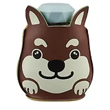 Бутылка в чехле кожзам с молнией Мордочка собаки (стекло) (300 мл) (12-07599-YJ29-2)