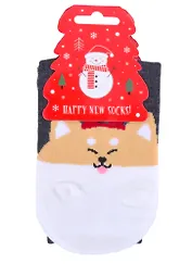 Носки Новогодние Зверюшки со снежинками (высокие) (36-39) (текстиль)