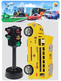 Игровой набор «Автобус со светофором», жёлтый, Рыжий Кот