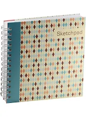 Скетчбук 195х195 80л "Ромбы" белый офсет, без линовки, 100г/м2, тв.обложка, гребень, Феникс +