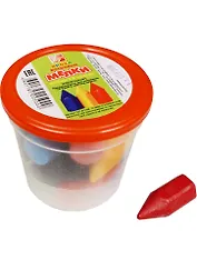 Мелки восковые 15цв "Кроха", стакан, Луч