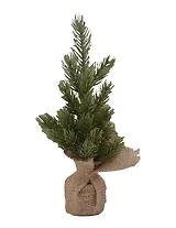 Ёлочка настольная Зеленая красавица в мешочке (ПЭТ, дерево, текстиль) (10х20) (95193)