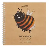 Скетчбук 190*190 30л "DRAFT and CRAFT. Bumblebee", 180г/м2, обложка крафт картон, евроспираль