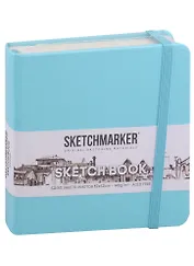 Скетчбук 12*12 80л "Sketchmarker" аквамарин, нелинованн. 140г/м2, слоновая кость, тв.обл.