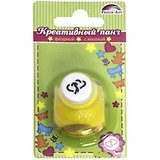 Панч-дырокол кнопочный СЕРДЦА рисунок/10мм, панч/33*26*32мм, желтый, в блистере 45882