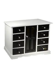 Шкатулка для ювелирных украшений Шкафчик черно-белый (36х13х26) (186-137)