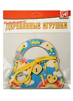 Шнуровка сумочка Радуга в небе (Д499а) (сумочка+замочек+сердечко+шнурок) (3+) (упаковка)