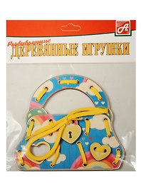 Шнуровка сумочка Радуга в небе (Д499а) (сумочка+замочек+сердечко+шнурок) (3+) (упаковка)
