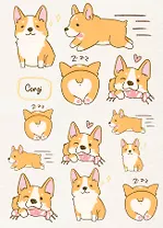 Тетрадь общая. Забавные корги (А5, 48 л., мягкая обложка)