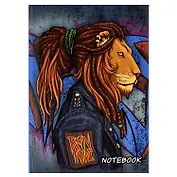 Записная книжка А6 80л кл. "КРУТОЙ ЛЕВ" тв.переплёт, полноцв.печать, выб.УФ-лак, мат.ламинация