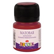 Краска акриловая бордовая 20мл "Декола" матовая, ЗХК