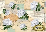 Декупажная карта «Белая гортензия»