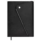 Ежедневник недат. А5 160л "Шеврет делавэ" черный, кожзам, тв.переплет, блинтовое тиснение, декор.кнопка, декор.молния, магнит.клапан, петля для ручки, офсет, ляссе