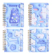 Записная книжка А7 70л "Зайчики" карт.обл., спираль, карт.разделители, ассорти