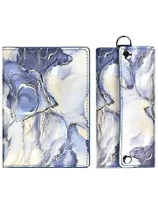 Подарочный набор обложка для паспорта + ключница "Синий мрамор"