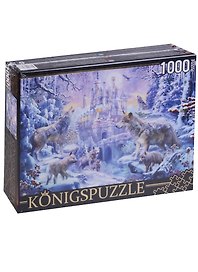 Пазл Königspuzzle 1000 эл.68,5*48,5см. Волки и зимний замок МГК1000-6473