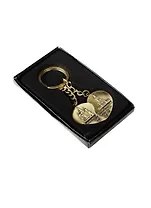 Брелок двойной сердце Москва (металл цв.бронза) (178BR-7-19)